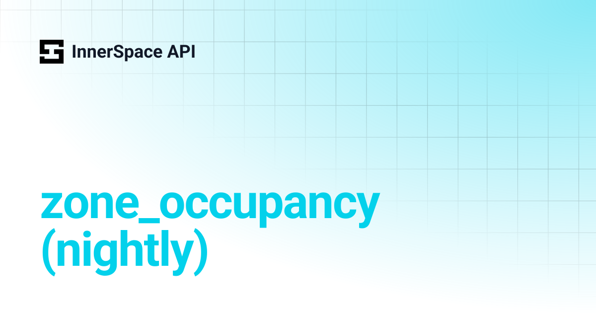 zone_occupancy (nightly) | InnerSpace API