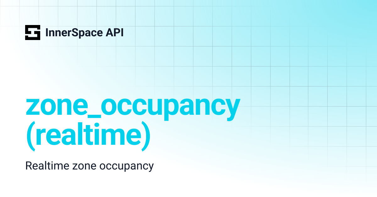 zone_occupancy (realtime) | InnerSpace API